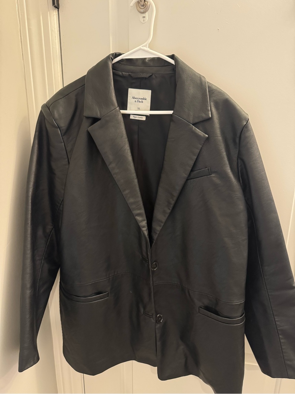 Abercrombie & Fitch Black Leather Blazer Jacket